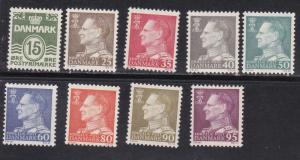 Denmark # 382 / 392, Definitives, short set, Mint LH