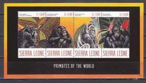 Sierra Leone, New Item. Primates of the World sheet of 4.