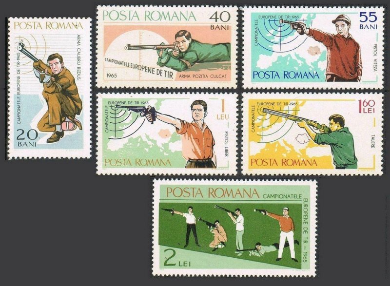 Romania 1748-1753,MNH. Michel 2407-2412. European Shooting Championships,1965.