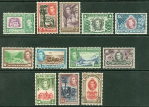SG 150-161 British Honduras 1938-47. 1c-$5 set of 12. Lightly mounted mint...