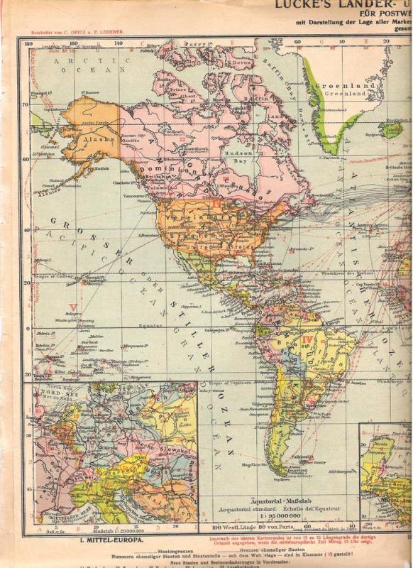 (1585) Old world-map from stamp album