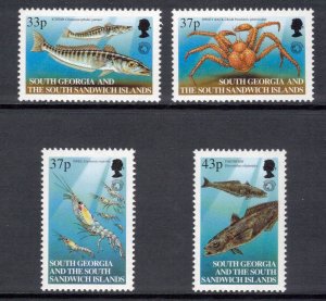 SOUTH GEORGIA 2001 Marine Life; Scott 270-73, SG 328-31; MNH