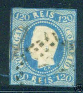 PORTUGAL Scott 24, 1866 King Luiz Imperf CV $75