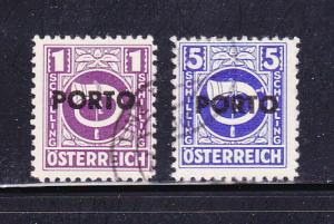 Austria J201, J203 U Postage Due Stamps