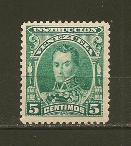 Venezuela Simon Bolivar 1880's Instruccion Revenue Stamp 5 Centimo Mint Hinged