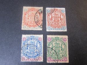 Rhodesia 1897 Sc 51,53-4,56 FU
