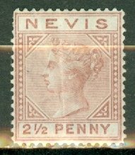 PS: Nevis 20 mint heavy crease CV $175