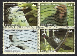 United Nations #1031-1034 4x 44¢ 2011 Endangered Species. Used.