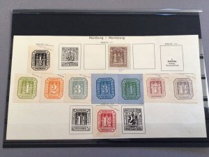 Hamburg 1859-64 mint & Used stamps on part page Ref 64808