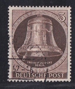 Germany  Berlin #9N70  used 1951  freedom bell  clapper to the left 5pf