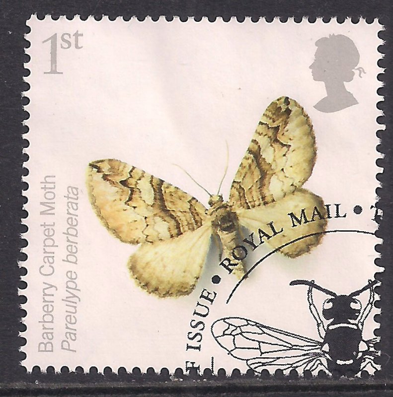 GB 2008 QE2 1st Action for Species Carpet Moth SG 2834 ex fdc ( G301 )