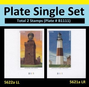 US 5621a 5622a Mid-Atlantic Lighthouses imperf NDC plate single set 2 MNH 2021