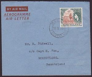 BASUTOLAND 1954 6d airletter / aerogramme used Maseru cds..................36228