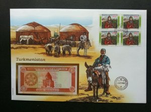 Turkmenistan Livestock 1994 Goat Ram Horse Farm Animal FDC (banknote cover *Rare