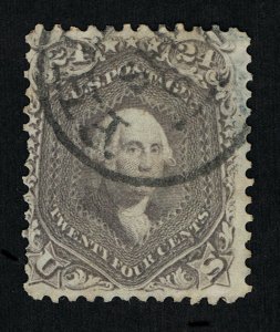 AFFORDABLE GENUINE SCOTT #78 F-VF 1862 24¢ LILAC WASHINGTON CDS CANCEL