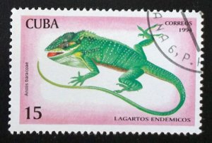 CUBA Sc# 3617 ENDEMIC LIZARDS reptiles 15c    1994  used cto