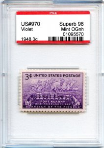 US SCOTT #970 MINT-SUPERB-OG-NH GRADED 98 PSE SLAB SMQ $60 (7/24/24 GP)