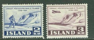 Iceland # 271-72  Postal Service  (2) VF Unused  VLH