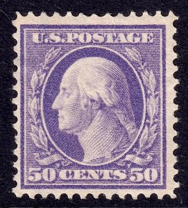US Scott 341, 1909 Washington, 50c violet, H MINT
