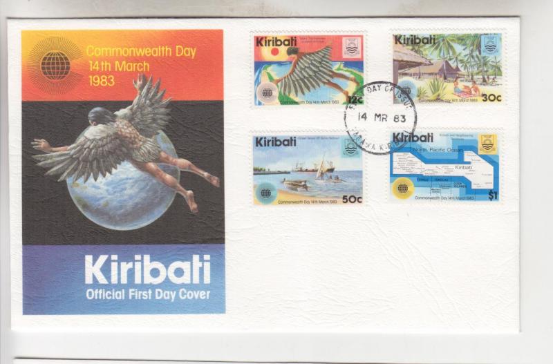 KIRIBATI, 1983 Commonwealth Day set of 4 on unaddressed fdc.