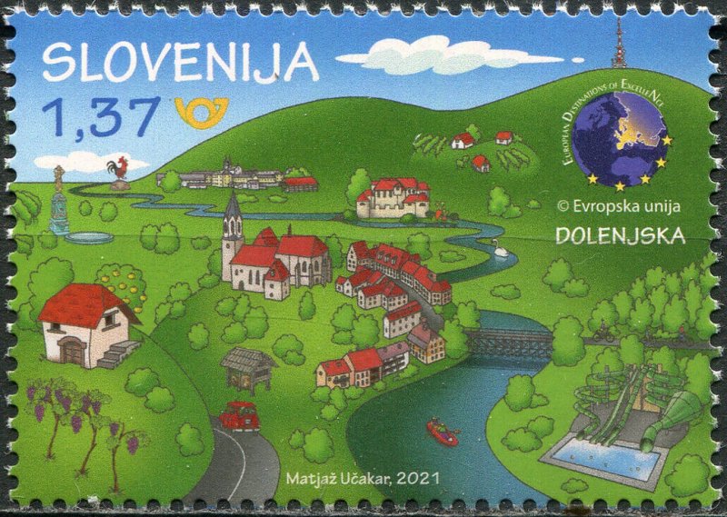 Slovenia 2021. Attraktionen der Region Dolenjska (MNH OG) Stamp