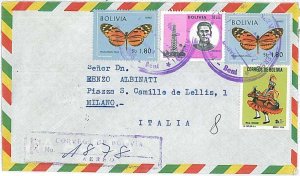 26793 - BOLIVIA - POSTAL HISTORY - COVER to Italy 1972 BUTTERFLIES