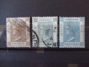 Hong Kong QV 1863 SG 8, 9, 12a mint