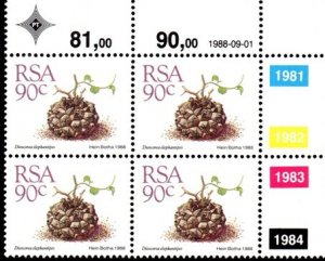 South Africa - 1988 Succulents 90c 1988.09.01 Plate Block MNH** SG 666