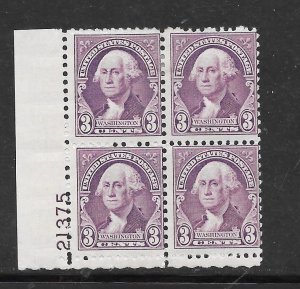#720 MH WASHINGTON Plate Block