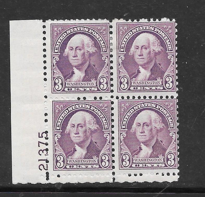 #720 MH WASHINGTON Plate Block