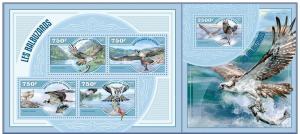 NIGER 2014 2 SHEETS nig14412ab BALBUZARDS OSPREYS BIRD EAGLE