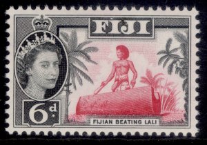 FIJI QEII SG314, 6d carmine & black, NH MINT.