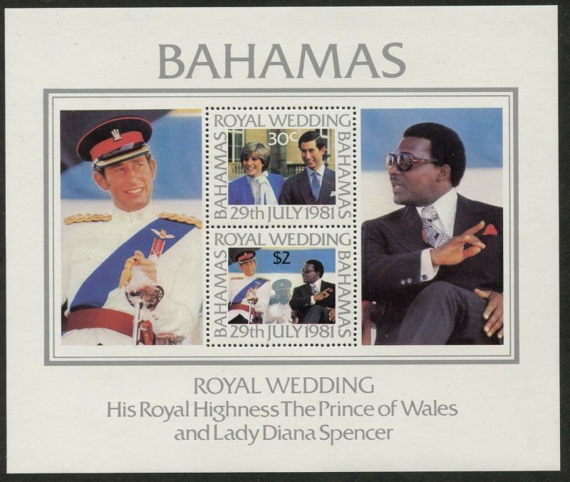 BAHAMAS Sc#490-491a 1981 Royal Wedding Complete Set & S/S OG Mint NH