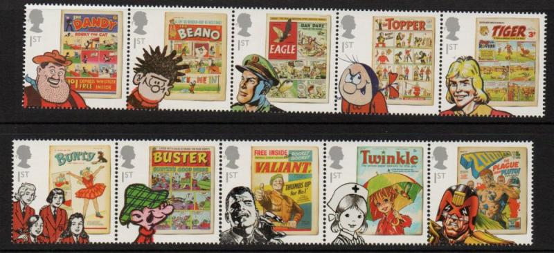 Great Britain Sc 3008-17 2012 Comic Book Characters stamp set mint NH