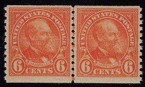 Scott #723 – $82.50 - VF-OG-NH – P.O. fresh. Showpiece! joint line pair.