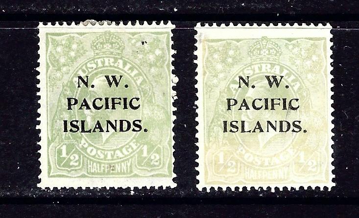 N.W. Pacific Is 40 MH 1918 overprint 2 shades