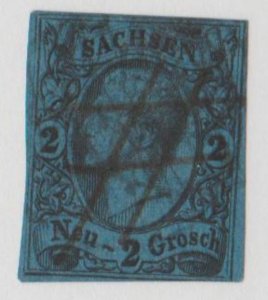 German States - Saxony Scott #11 Stamp - Used Single