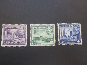 Cyprus 1951 Sc 164-66 set MH