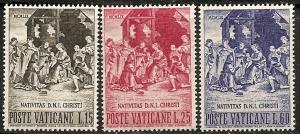 Vatican City 266-68 MNH 1959 Nativity by Raphael