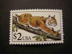 Scott 2482, $2 Bobcat, MNH single, Flora and Fauna series