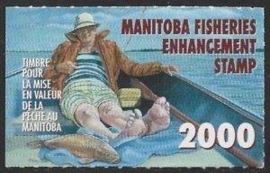 Canada 2000 MANITOBA Wildlife Conservation Fishing Revenue #MBF8 VF-NH-