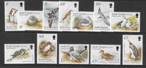 S.GEORGIA&S.SANDWICH SG294/305 1994 BIRDS  MNH