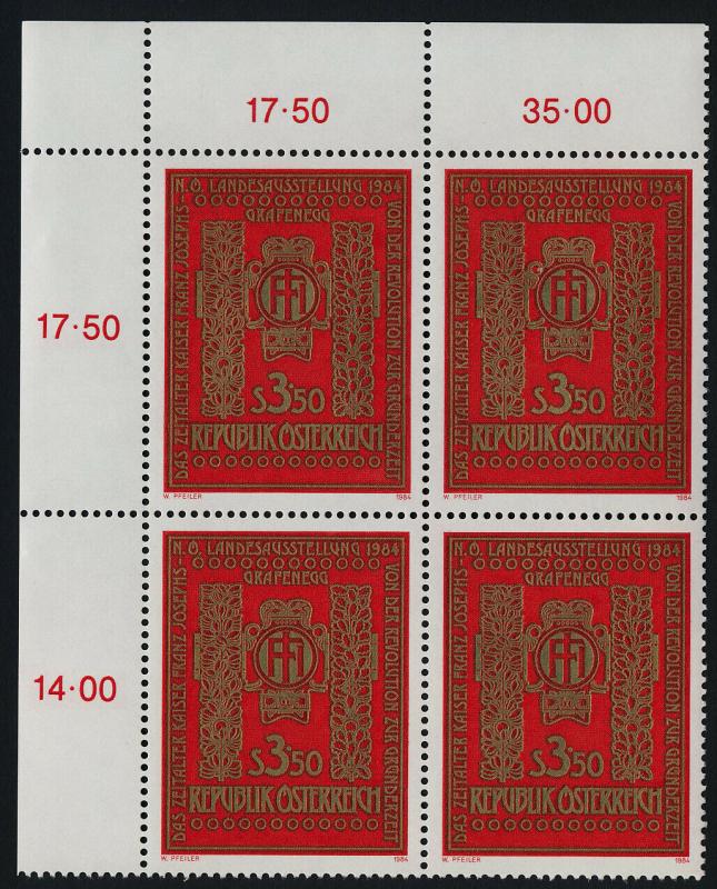 Austria 1275 TL Block MNH Era of Emperor Francis Joseph Exhibition