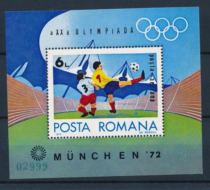 [42790] Romania 1972 Olympic games Munich Soccer Football MNH Sheet