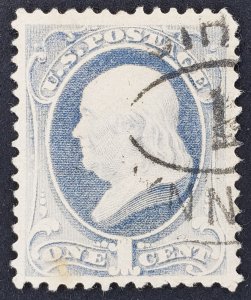 United States, Scott #206, VF used, toning spot, corner perf crease lower left