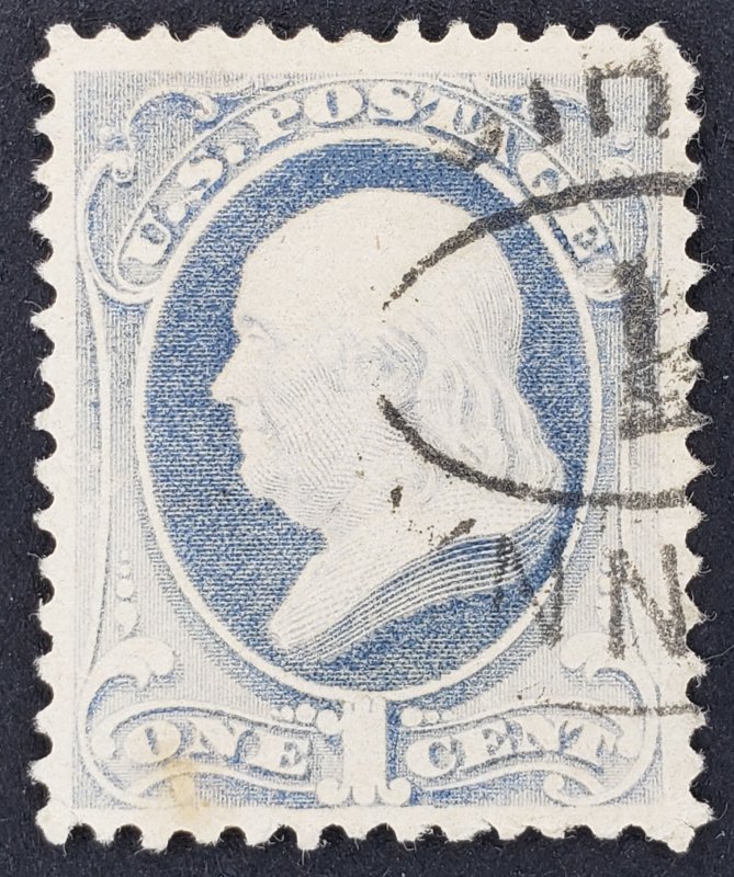 United States, Scott #206, VF used, toning spot, corner perf crease lower left