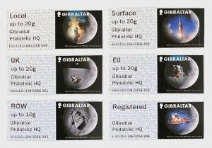 2019 GIBRALTAR - MOON LANDING 50TH ANNIVERSARY - POST & GO SET - UNMOUNTED MINT