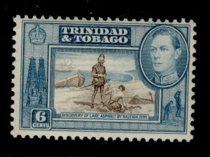 TRINIDAD AND TOBAGO GVI SG250, 6c sepia and blue, LH MINT.