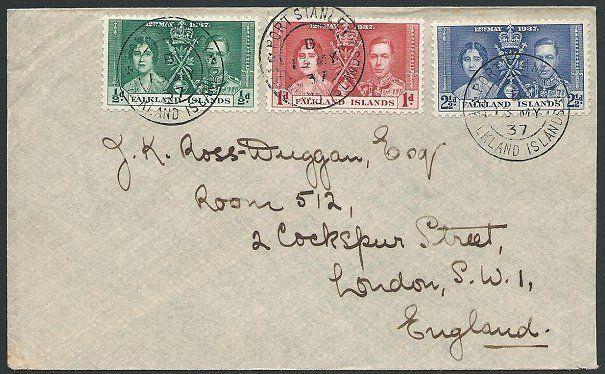 FALKLAND IS 1937 Coronation set on FDC - Port Stanley cds..................45847