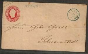 Hanover 1864,Sc.#n.l. used on cover, Mi.#U2A